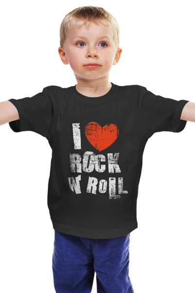 Заказать детскую футболку в Москве. Детская футболка классическая унисекс i love rocknroll от holyman32 - готовые дизайны и нанесение принтов.