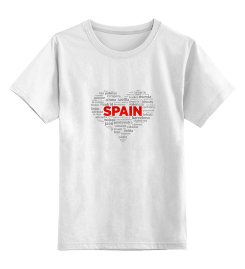 Заказать детскую футболку в Москве. Детская футболка классическая унисекс Испания от Виктор Гришин - готовые дизайны и нанесение принтов.