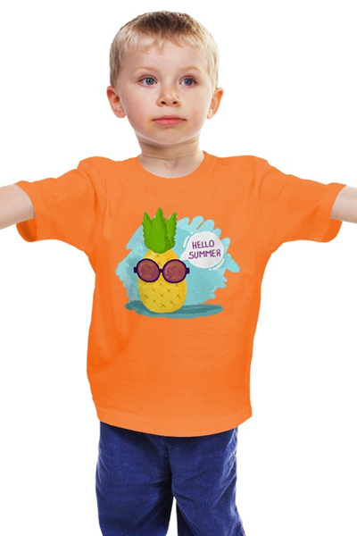 Заказать детскую футболку в Москве. Детская футболка классическая унисекс Hello summer! от Илья Щеблецов - готовые дизайны и нанесение принтов.