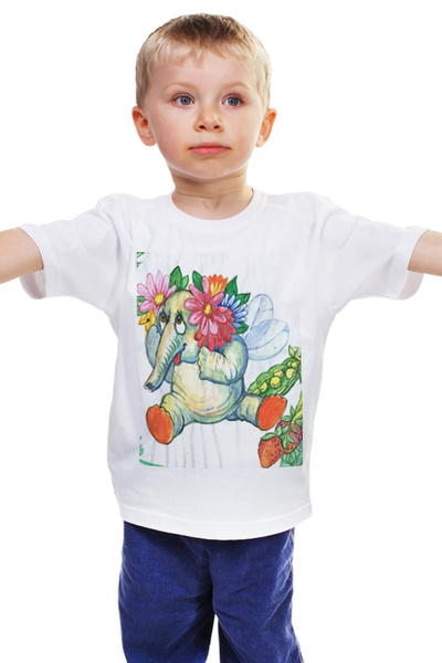 Заказать детскую футболку в Москве. Детская футболка классическая унисекс Слоник от АЛИНА МАЛИНА - готовые дизайны и нанесение принтов.