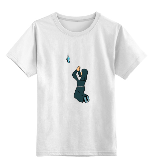 Заказать детскую футболку в Москве. Детская футболка классическая унисекс Монашка молится букве "t" от YellowCloverShop - готовые дизайны и нанесение принтов.