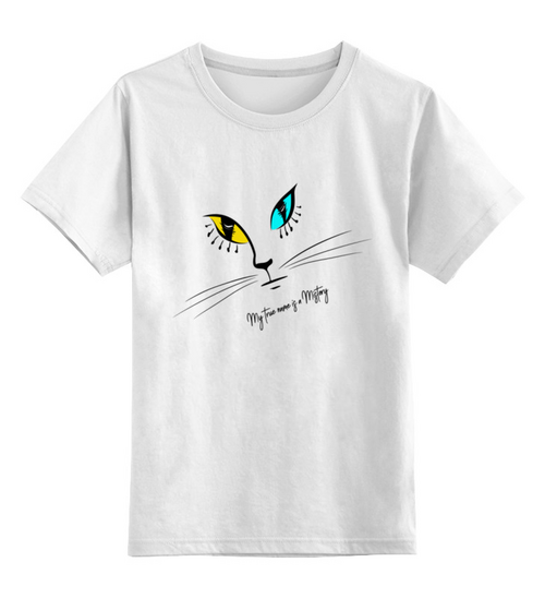Заказать детскую футболку в Москве. Детская футболка классическая унисекс Загадочная кошка от ELENA ZHARINOVA - готовые дизайны и нанесение принтов.