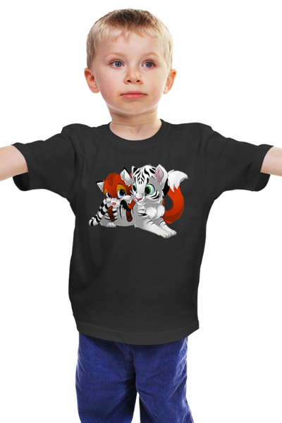 Заказать детскую футболку в Москве. Детская футболка классическая унисекс Тигрята от ПРИНТЫ ПЕЧАТЬ  - готовые дизайны и нанесение принтов.