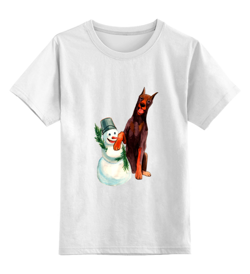 Заказать детскую футболку в Москве. Детская футболка классическая унисекс забавная акварельная собака, символ 2018 года от Игма - готовые дизайны и нанесение принтов.