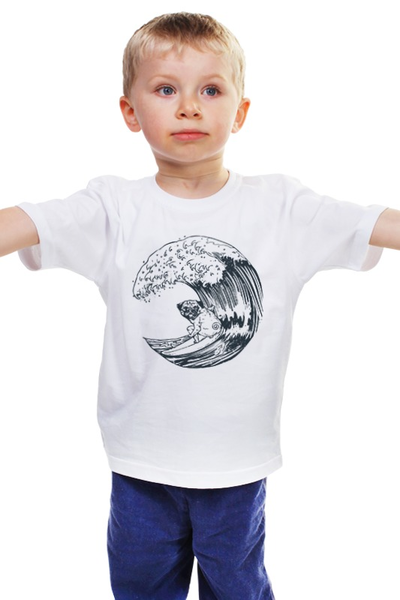 Заказать детскую футболку в Москве. Детская футболка классическая унисекс На волне от printik - готовые дизайны и нанесение принтов.