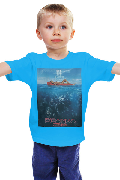 Заказать детскую футболку в Москве. Детская футболка классическая унисекс Piranha / Пираньи от KinoArt - готовые дизайны и нанесение принтов.