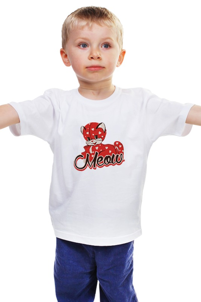 Заказать детскую футболку в Москве. Детская футболка классическая унисекс Котенок Мяу от fanart - готовые дизайны и нанесение принтов.