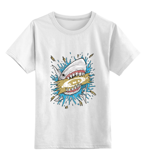 Заказать детскую футболку в Москве. Детская футболка классическая унисекс Акула от Andrew Zaycev - готовые дизайны и нанесение принтов.