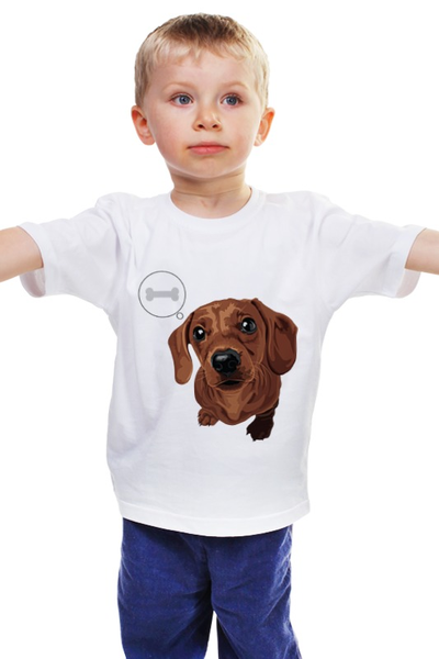 Заказать детскую футболку в Москве. Детская футболка классическая унисекс Такса от nopperapon - готовые дизайны и нанесение принтов.