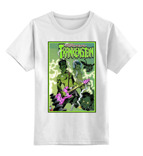Заказать детскую футболку в Москве. Детская футболка классическая унисекс Frankenstein Rocker от Leichenwagen - готовые дизайны и нанесение принтов.
