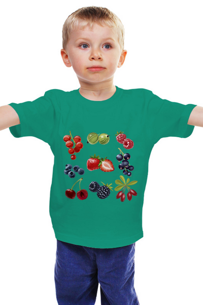 Заказать детскую футболку в Москве. Детская футболка классическая унисекс Ягоды от Romanova - готовые дизайны и нанесение принтов.