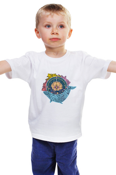 Заказать детскую футболку в Москве. Детская футболка классическая унисекс Компас от THE_NISE  - готовые дизайны и нанесение принтов.