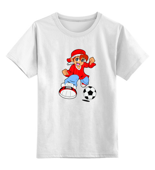 Заказать детскую футболку в Москве. Детская футболка классическая унисекс Футболист от T-shirt print  - готовые дизайны и нанесение принтов.