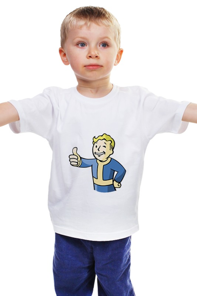 Заказать детскую футболку в Москве. Детская футболка классическая унисекс Vault Boy от YellowCloverShop - готовые дизайны и нанесение принтов.