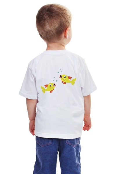 Заказать детскую футболку в Москве. Детская футболка классическая унисекс рыбка от nikol - готовые дизайны и нанесение принтов.