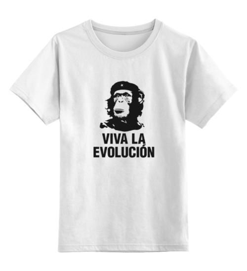 Заказать детскую футболку в Москве. Детская футболка классическая унисекс VIVA LA EVOLUCION от gent777 - готовые дизайны и нанесение принтов.