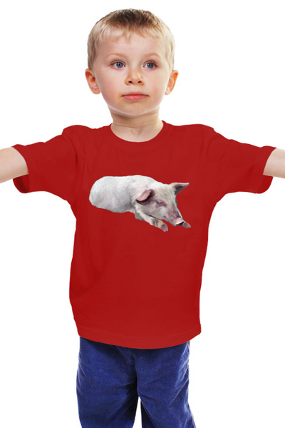 Заказать детскую футболку в Москве. Детская футболка классическая унисекс Хрюшка от BAD OWL - готовые дизайны и нанесение принтов.