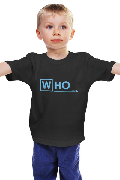Заказать детскую футболку в Москве. Детская футболка классическая унисекс Who MD от skynatural - готовые дизайны и нанесение принтов.