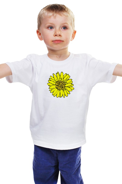 Заказать детскую футболку в Москве. Детская футболка классическая унисекс sunflower  от Ольга  - готовые дизайны и нанесение принтов.