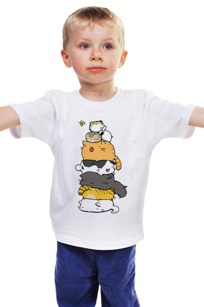 Заказать детскую футболку в Москве. Детская футболка классическая унисекс Толстые Котики от MariYang  - готовые дизайны и нанесение принтов.