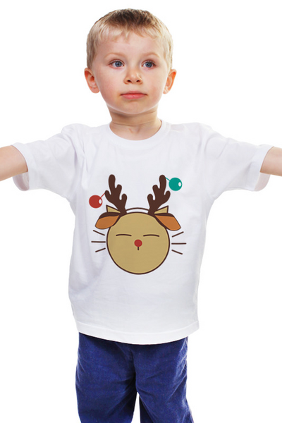 Заказать детскую футболку в Москве. Детская футболка классическая унисекс Новогодний кот от chistopopitersky - готовые дизайны и нанесение принтов.