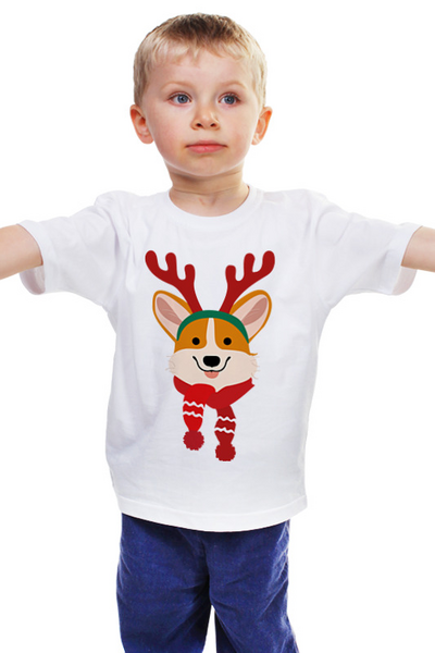 Заказать детскую футболку в Москве. Детская футболка классическая унисекс Корги от EK  - готовые дизайны и нанесение принтов.