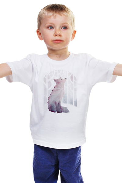 Заказать детскую футболку в Москве. Детская футболка классическая унисекс Полигональная Лиса от printik - готовые дизайны и нанесение принтов.