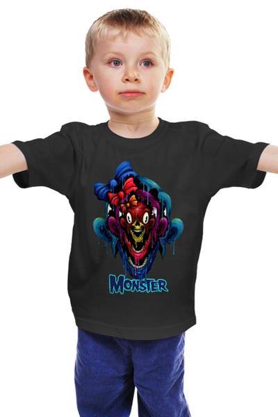 Заказать детскую футболку в Москве. Детская футболка классическая унисекс Monster от Leichenwagen - готовые дизайны и нанесение принтов.