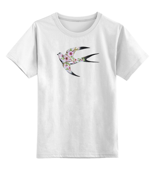 Заказать детскую футболку в Москве. Детская футболка классическая унисекс Ласточка от iruta_t - готовые дизайны и нанесение принтов.