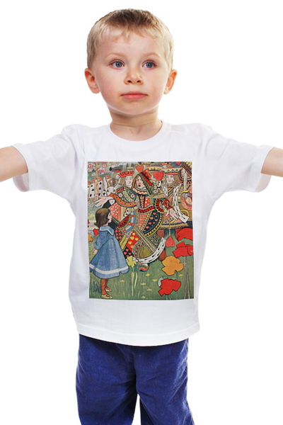 Заказать детскую футболку в Москве. Детская футболка классическая унисекс Алиса, Червонный Король и Королева (Робинсон) от trend - готовые дизайны и нанесение принтов.
