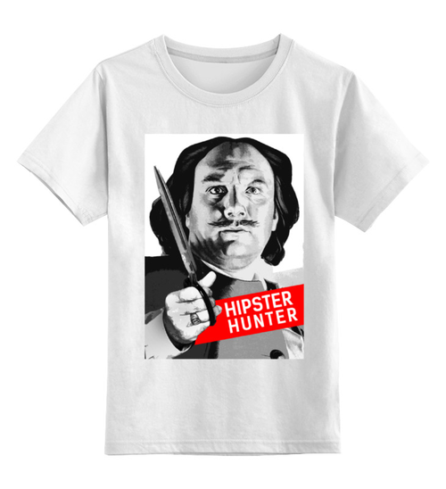 Заказать детскую футболку в Москве. Детская футболка классическая унисекс Hipster Hunter  от Design Ministry - готовые дизайны и нанесение принтов.
