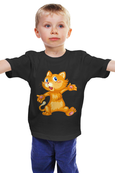 Заказать детскую футболку в Москве. Детская футболка классическая унисекс Рыжий кот от icase - готовые дизайны и нанесение принтов.