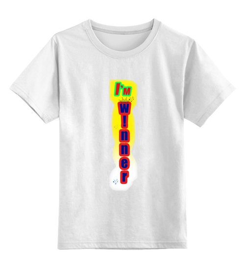 Заказать детскую футболку в Москве. Детская футболка классическая унисекс I'M WINNER от Nalivaev - готовые дизайны и нанесение принтов.