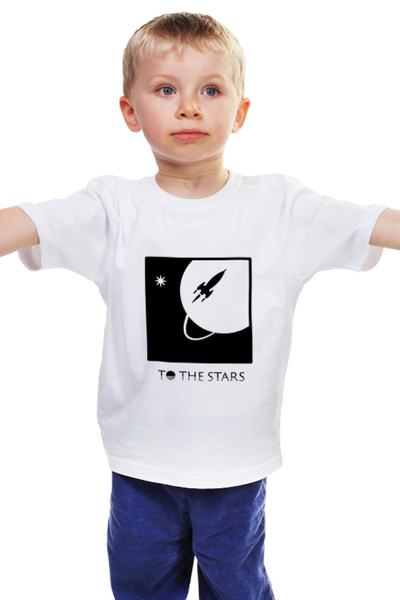 Заказать детскую футболку в Москве. Детская футболка классическая унисекс to the stars media от slider - готовые дизайны и нанесение принтов.
