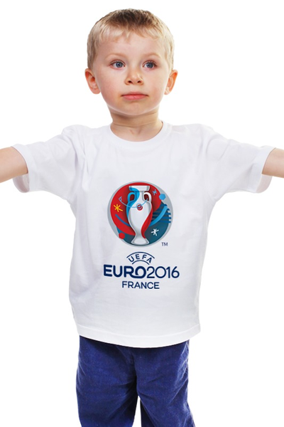 Заказать детскую футболку в Москве. Детская футболка классическая унисекс UEFA Euro 2016 от skynatural - готовые дизайны и нанесение принтов.