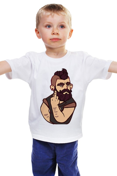 Заказать детскую футболку в Москве. Детская футболка классическая унисекс Bearded / Бородач от crash - готовые дизайны и нанесение принтов.