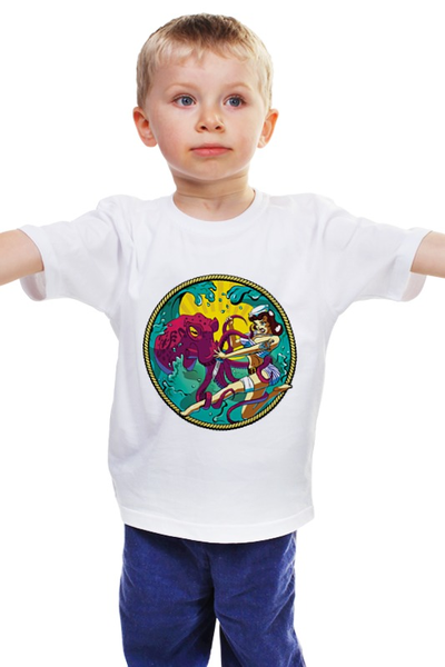 Заказать детскую футболку в Москве. Детская футболка классическая унисекс Octopus от kotashi - готовые дизайны и нанесение принтов.