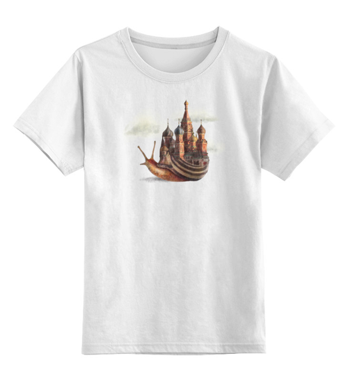 Заказать детскую футболку в Москве. Детская футболка классическая унисекс Улитка от printik - готовые дизайны и нанесение принтов.