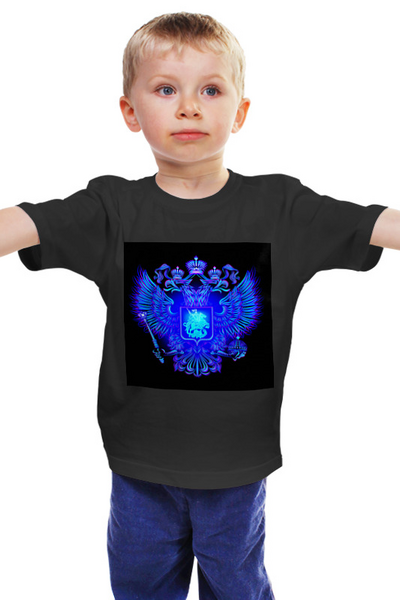 Заказать детскую футболку в Москве. Детская футболка классическая унисекс Герб России от THE_NISE  - готовые дизайны и нанесение принтов.