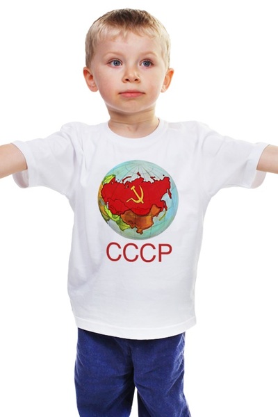 Заказать детскую футболку в Москве. Детская футболка классическая унисекс Глобус СССР от СССР магазин - готовые дизайны и нанесение принтов.