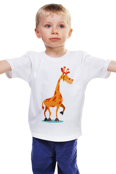 Заказать детскую футболку в Москве. Детская футболка классическая унисекс Жираф Боря от BeliySlon - готовые дизайны и нанесение принтов.