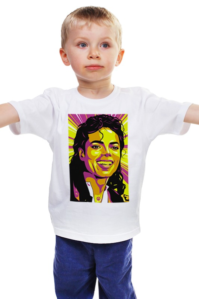 Заказать детскую футболку в Москве. Детская футболка классическая унисекс Майкл Джексон от Виктор Гришин - готовые дизайны и нанесение принтов.