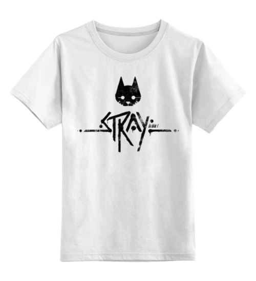 Заказать детскую футболку в Москве. Детская футболка классическая унисекс Stray черный логотип от weeert - готовые дизайны и нанесение принтов.