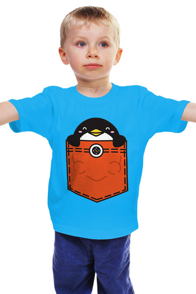 Заказать детскую футболку в Москве. Детская футболка классическая унисекс Пингвин от Romanova - готовые дизайны и нанесение принтов.