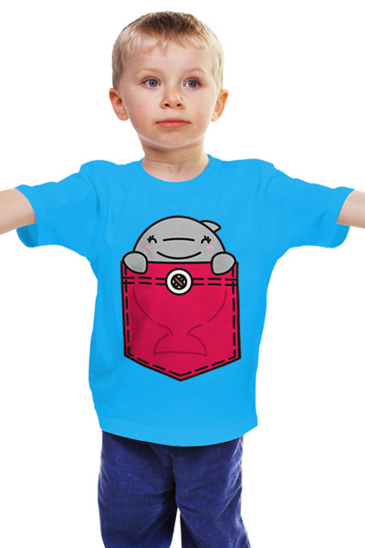 Заказать детскую футболку в Москве. Детская футболка классическая унисекс Дельфин от Romanova - готовые дизайны и нанесение принтов.