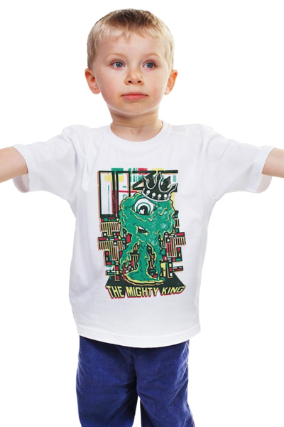 Заказать детскую футболку в Москве. Детская футболка классическая унисекс Зелёный монстрик от ПРИНТЫ ПЕЧАТЬ  - готовые дизайны и нанесение принтов.