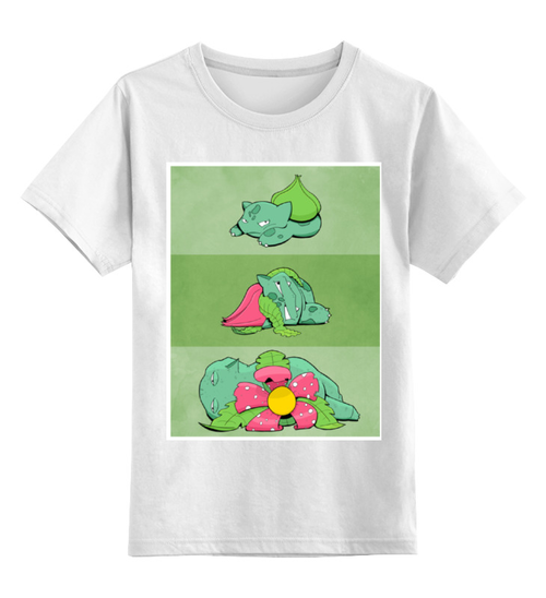 Заказать детскую футболку в Москве. Детская футболка классическая унисекс Бульбазавр от scoopysmith - готовые дизайны и нанесение принтов.