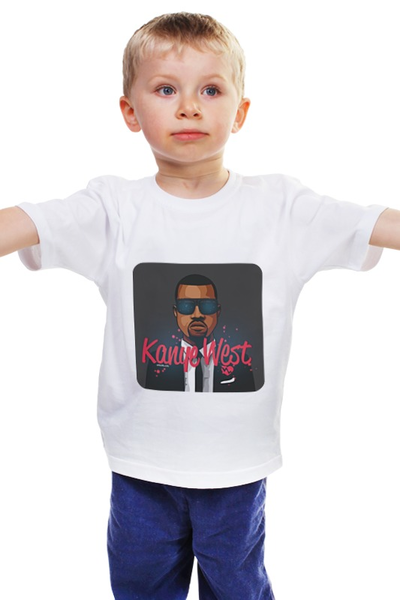 Заказать детскую футболку в Москве. Детская футболка классическая унисекс Kanye West от mrmaximus - готовые дизайны и нанесение принтов.