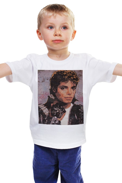 Заказать детскую футболку в Москве. Детская футболка классическая унисекс Майкл Джексон от kan - готовые дизайны и нанесение принтов.