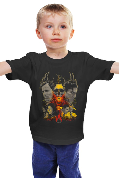 Заказать детскую футболку в Москве. Детская футболка классическая унисекс true detective  от rancid - готовые дизайны и нанесение принтов.